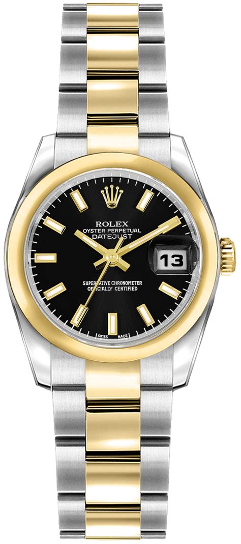 rolex lady-datejust 26 black dial oyster bracelet watch 179163 179163-blkso|Rolex 179163.